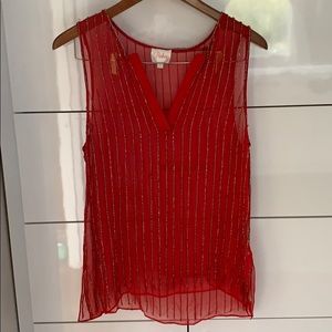 NWT Parker Red Beaded Tank S